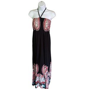 iB Diffusion paisley print halter maxi dress size S